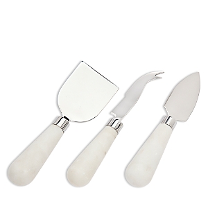 Godinger Marble Handled Cheese Tools, Set Of 3 In White