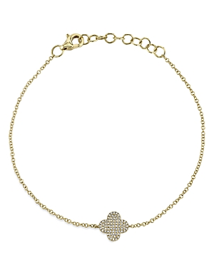 Moon & Meadow 14K Yellow Gold Diamond Clover Chain Bracelet - 100% Exclusive