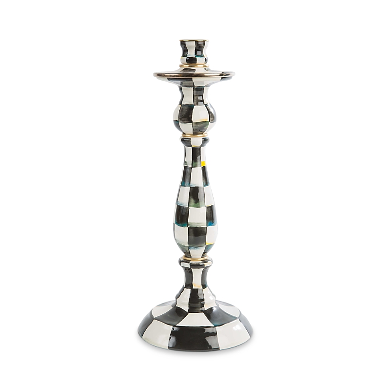 Mackenzie-Childs Courtly Check Enamel Candlestick, Large