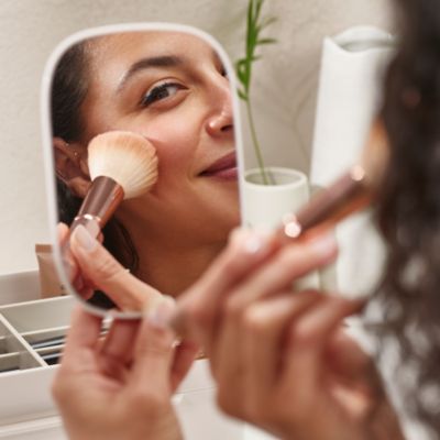 Viva Large Cosmetic Organizer with Removable Mirror, Shell