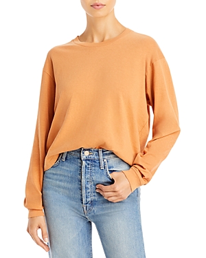 MOTHER THE LONG SLEEVE TWISTER CROP TOP,8095-944
