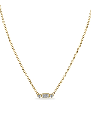 Zoë Chicco 14k Yellow Gold Diamond Round & Baguette Pendant Necklace, 14-16