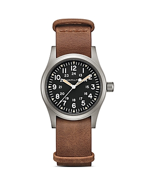 Hamilton Mechanical Khaki Field Watch, 38mm In Black/brown