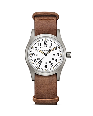 Hamilton Mechanical Khaki Field Watch, 38mm In White/brown