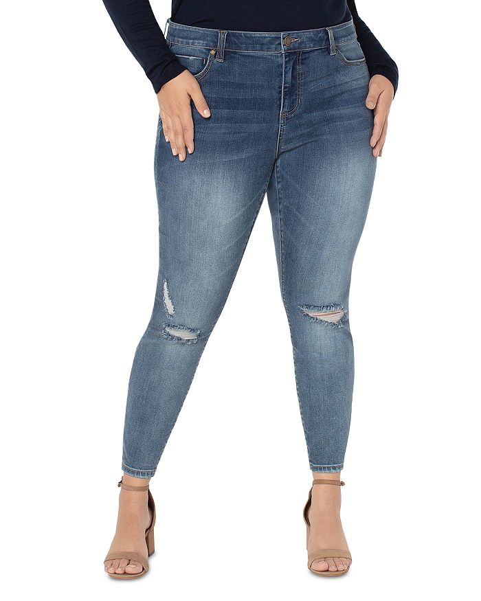 Liverpool Los Angeles Plus - Abby Distressed Ankle Skinny Jeans in Ellsworth