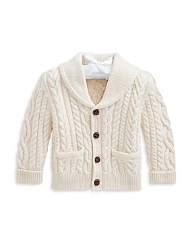 Ralph Lauren - Boys' Aran Knit Cotton Wool Cardigan - Baby