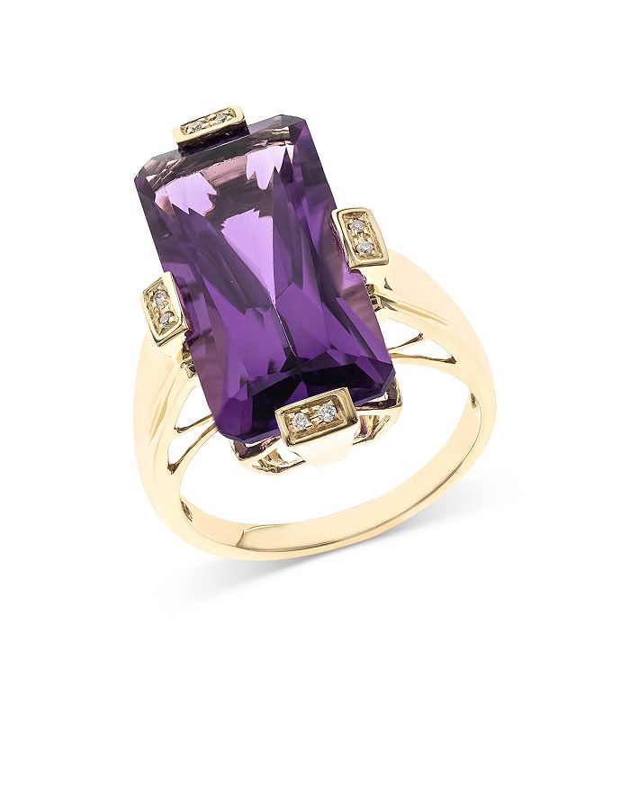Bloomingdale's - Amethyst & Diamond Accent Ring in 14K Yellow Gold - 100% Exclusive