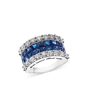 Bloomingdale's - Sapphire & Diamond Anniversary Band in 14K White Gold - 100% Exclusive