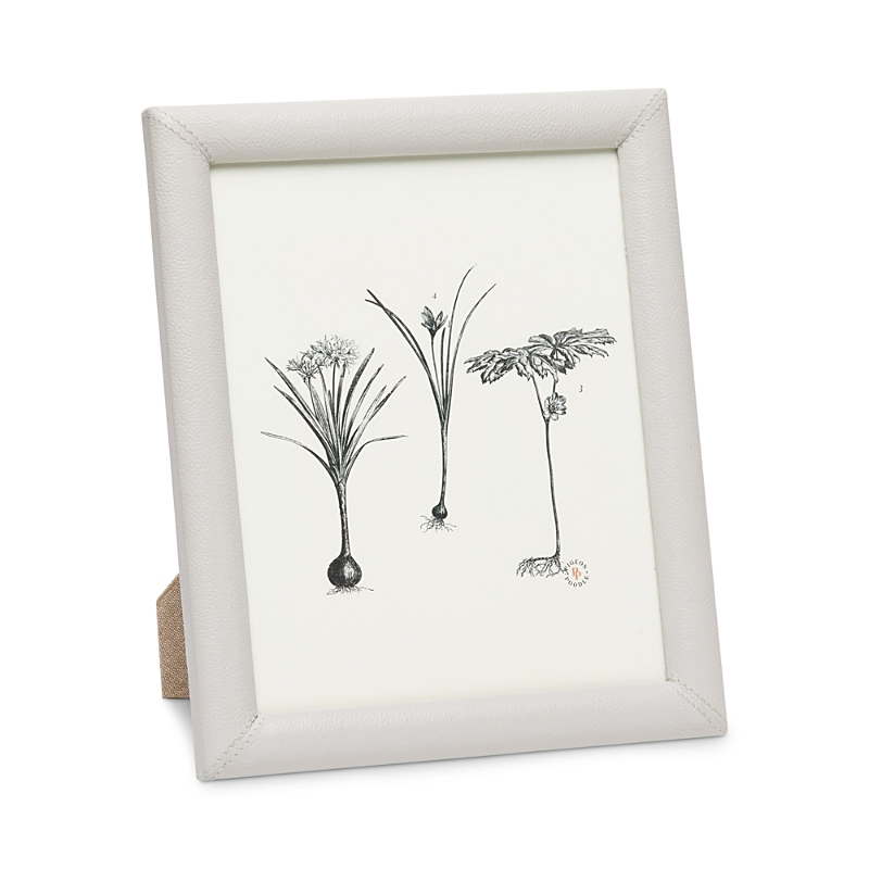 Pigeon & Poodle Eton Leather Frame, 8 X 10 In Light Gray