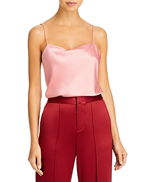 Alice And Olivia Harmon Draped Cowl Neck Cami Top In Rose
