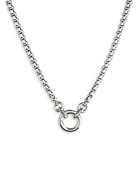 David Yurman - Sterling Silver Amulet Holder Box Chain Necklace, 18"