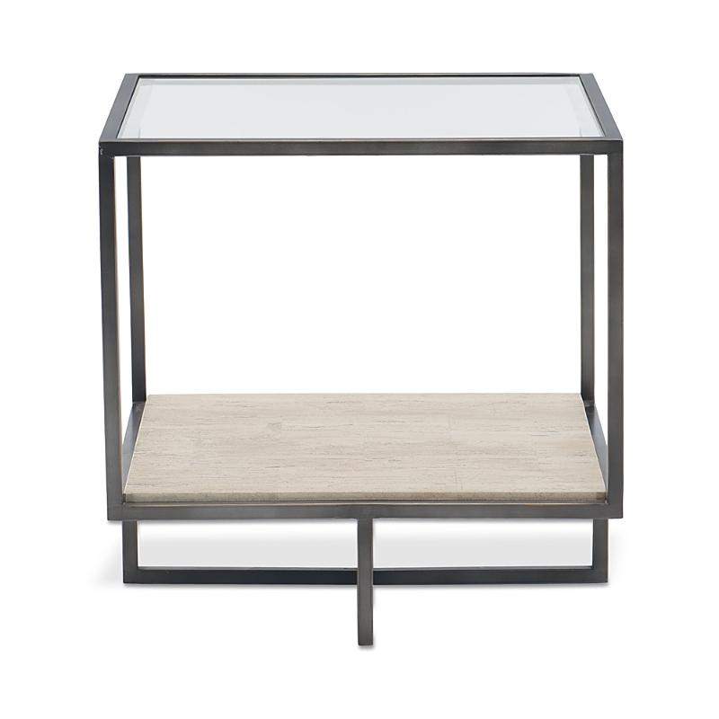 Bernhardt Harlow Metal Square End Table In Steel