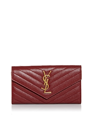 SAINT LAURENT MONOGRAM LARGE QUILTED LEATHER CONTINENTAL WALLET,372264BOW016008