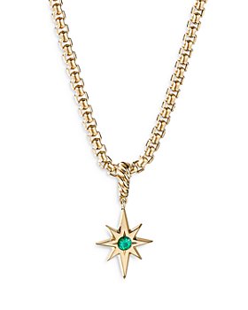 David Yurman - 18K Yellow Gold North Star Amulet with Emeralds