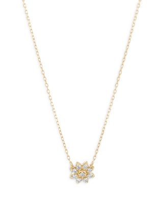 Adina Reyter - 14K Yellow Gold Wildflowers Diamond Daisy Pendant Necklace, 15-16"