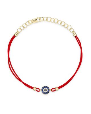 14k yellow gold evil eye bracelet