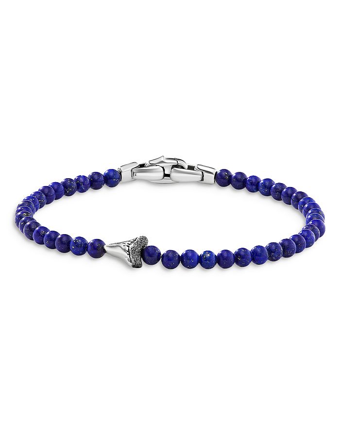 David Yurman Sterling Silver Spiritual Beads Shark Tooth Bracelet