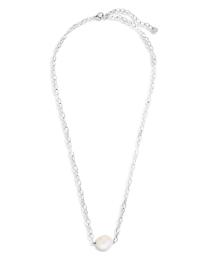 Imitation Pearl Pendant Necklace, 17