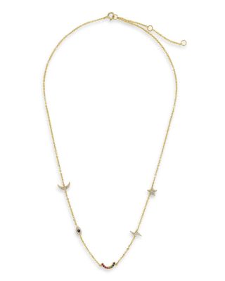 Sterling Forever Multicolor Cubic Zirconia Lucky Charm Necklace, 16-18