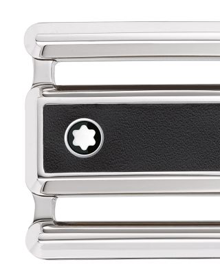 Men's Cut Out Black Buckle Reversible Belt