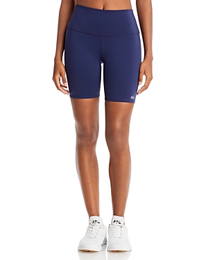 Alo Yoga High Waist Biker Shorts In True Navy