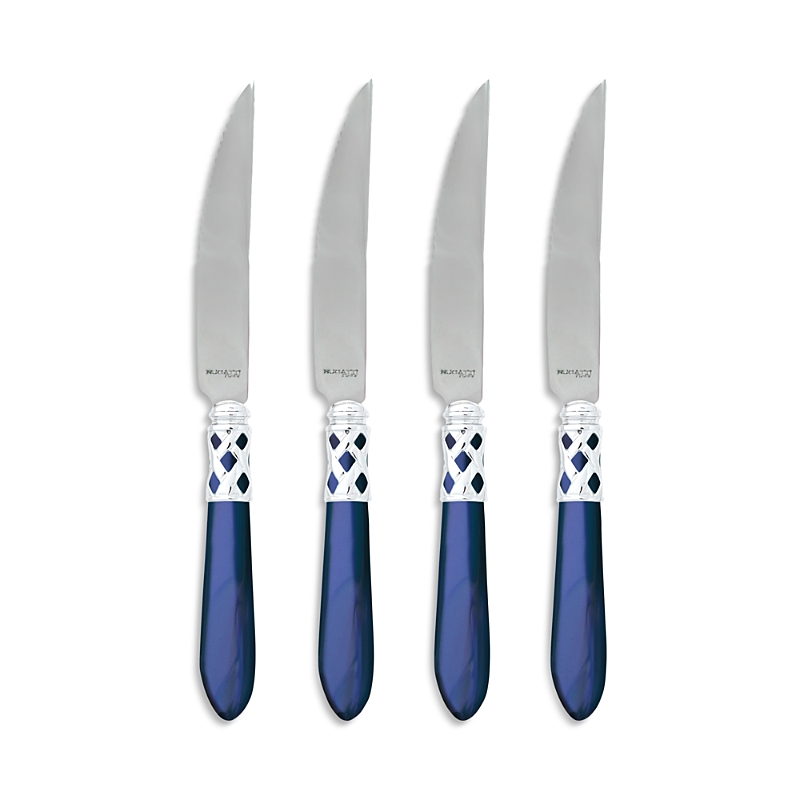 Vietri Aladdin Brilliant Steak Knives, Set Of 4 In Blue
