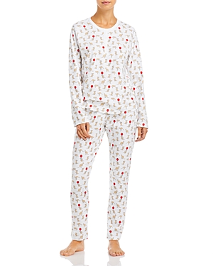 Roller Rabbit Lochie The Roo Print Pajama Set In White