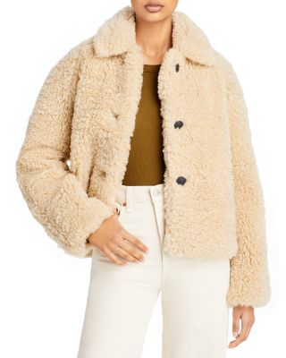 cropped faux shearling jacket