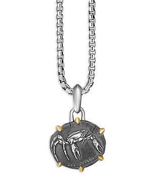 David Yurman Sterling Silver & 18k Yellow Gold Zodiac Cancer Amulet Enhancer In Cancer