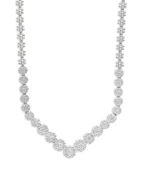 Bloomingdale's - Diamond Cluster Fancy Statement Necklace in 14K White Gold, 3.0 ct. t.w. - 100% Exclusive