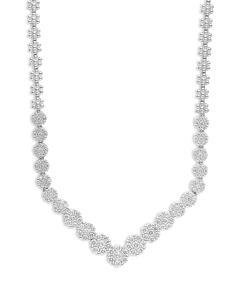 Bloomingdale's Diamond Cluster Fancy Statement Necklace In 14k White Gold, 3.0 Ct. T. W. - Exclusive