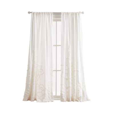 Chenille Rose 84" x 50" Poletop Window Panel, Pair