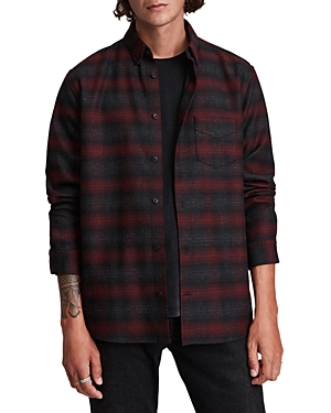 Allsaints Newhalen Yarn Dyed Check Relaxed Fit Button Down Shirt