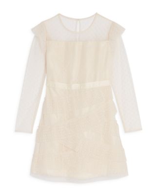 BCBG GIRLS Girls' Pleated Ruffle Mesh Long Sleeve Dress - Big Kid |  Bloomingdale's Sale All Sale & Clearance