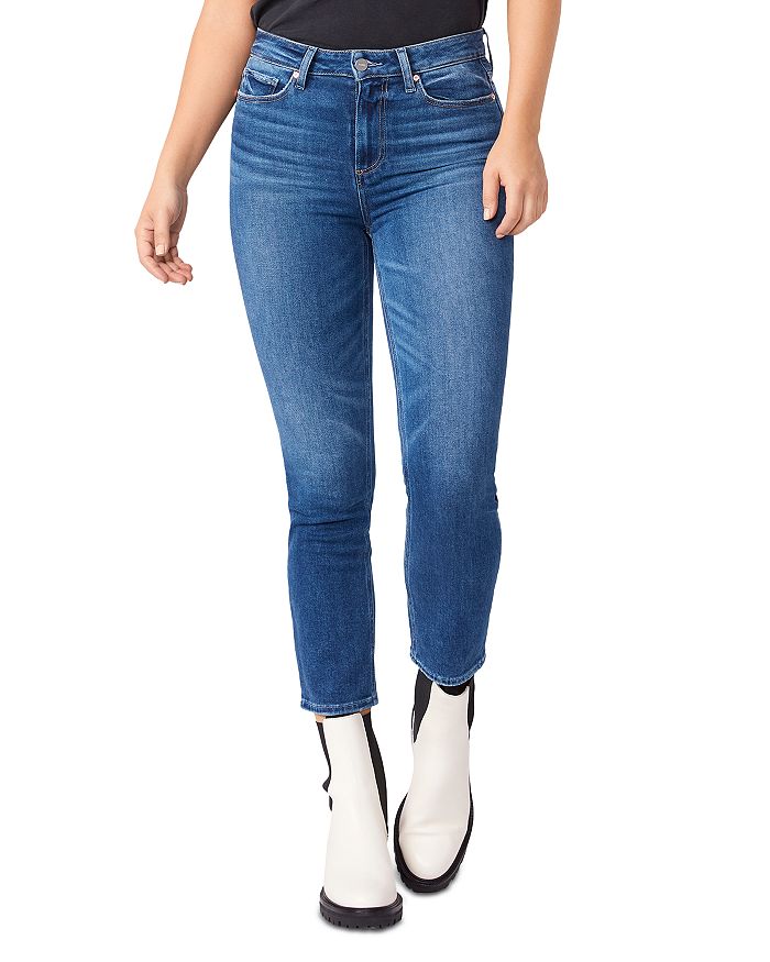 Paige Cindy High Rise Cropped Straight Jeans In Roam