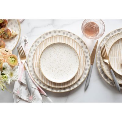 Ares Oro &amp; Light Gray 5-Piece Place Setting