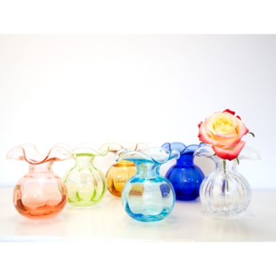 Hibiscus Glass Bud Vase, Aqua