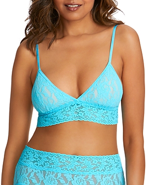Hanky Panky Cross Dyed Leopard V-neck Retro Bralette Sale In Tempting Turquoise Blue