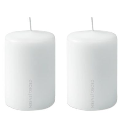 Georg Jensen - Plain White 8.4 oz. Candles, Set of 2