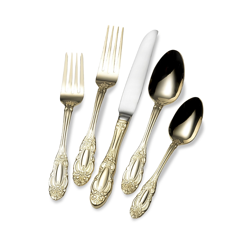Wallace Duchess Gold 65 Piece Flatware Set, Service For 12 In Gold
