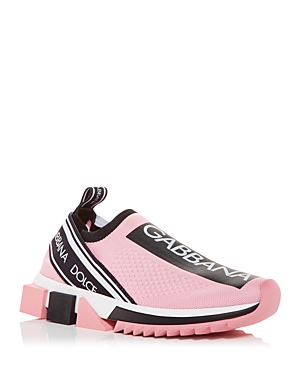 Dolce & Gabbana Women's Logo Slip On Sneakers In Pink