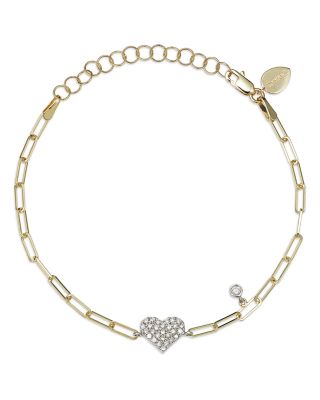Meira T 14K Yellow Gold Diamond Heart Bracelet