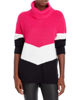 KARL LAGERFELD PINK COLORBLOCK SWEATER Style # orders L1JSS725 Women's M NWT