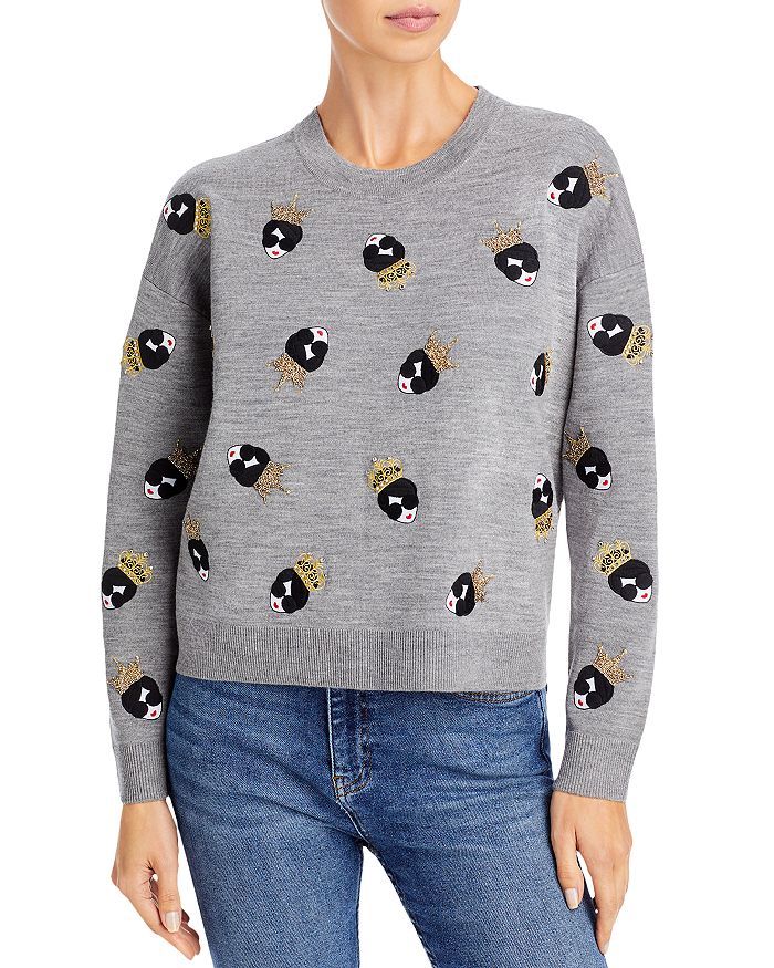 Alice and Olivia Gleeson Embroidered Sweater | Bloomingdale's