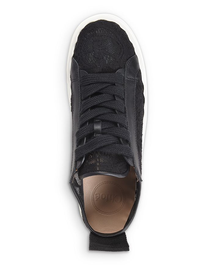 Shop Chloé Women's Lauren Lace Low Top Sneakers In Black