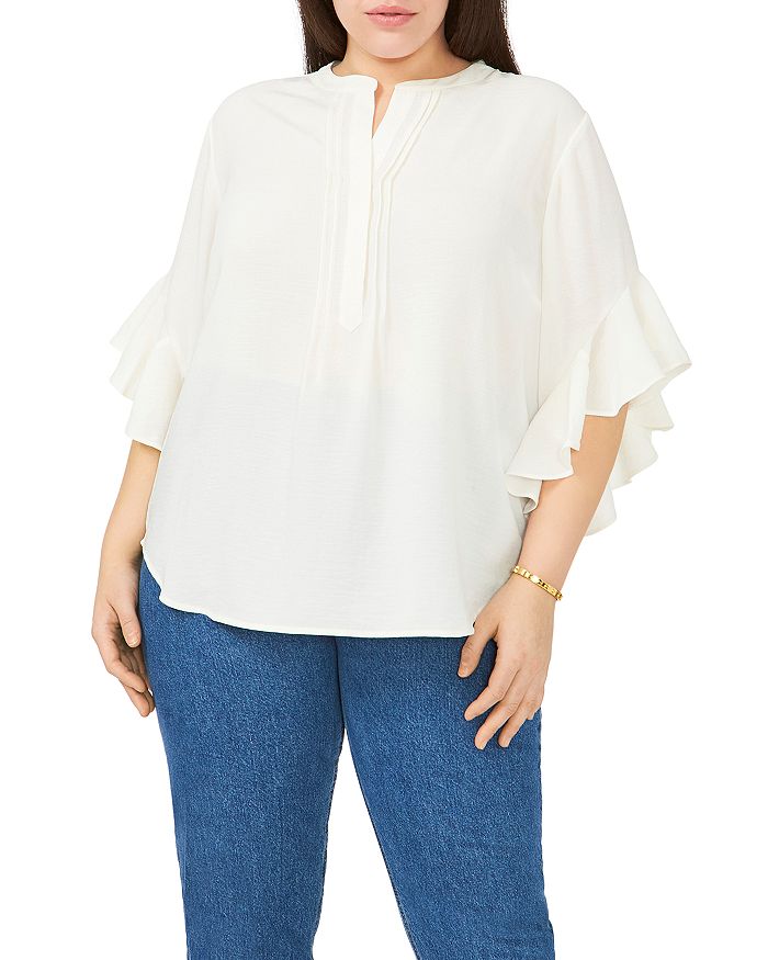 VINCE CAMUTO Plus VINCE CAMUTO Ruffle Sleeve Top | Bloomingdale's