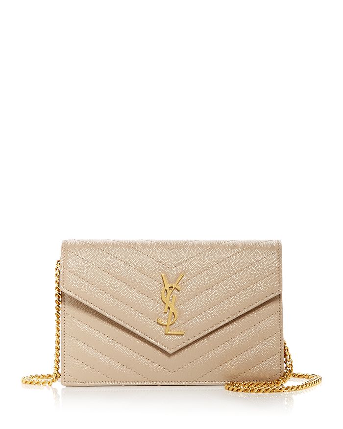 Saint Laurent Envelope Quilted Leather Chain Wallet | Bloomingdale's