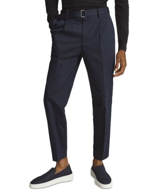 Reiss Liquid Belted Slim Fit Double Pleated Pants | Smart Closet