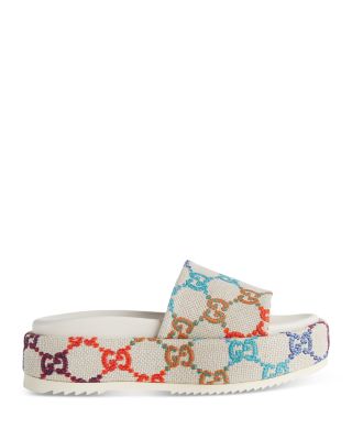 Gucci Women's GG Multicolor Platform Slide Sandals | Bloomingdale's