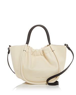 Proenza Schouler Small Ruched Leather Crossbody Tote In Pale Sand